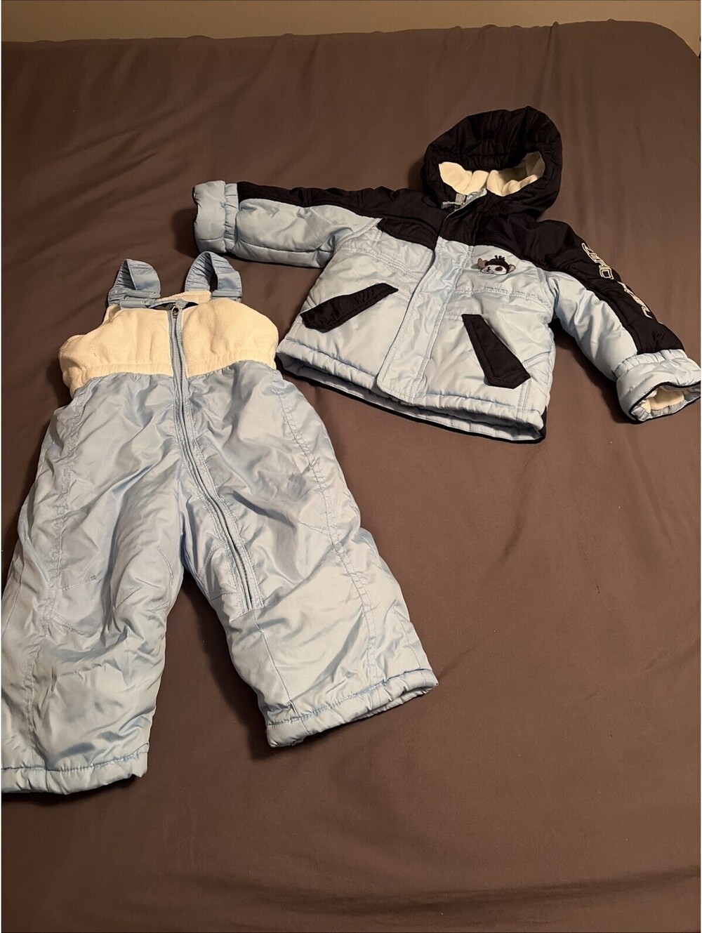 ZeroXposur Toddler Boy 12M Winter Hooded Zip Coat & Bib Snow Pants 2-Piece Set